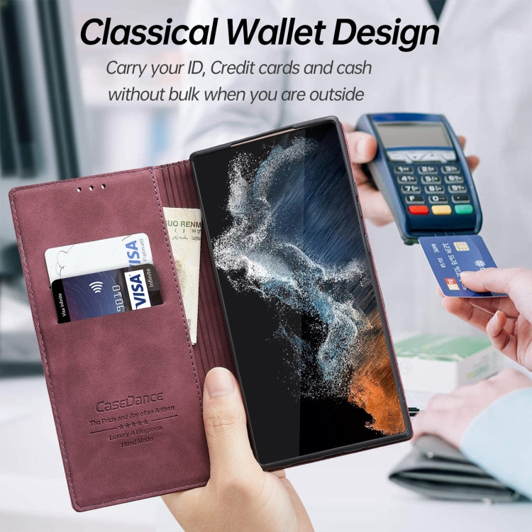 For Samsung Galaxy S22 Ultra 5G Splicing Skin Feel Magnetic Leather Phone Case