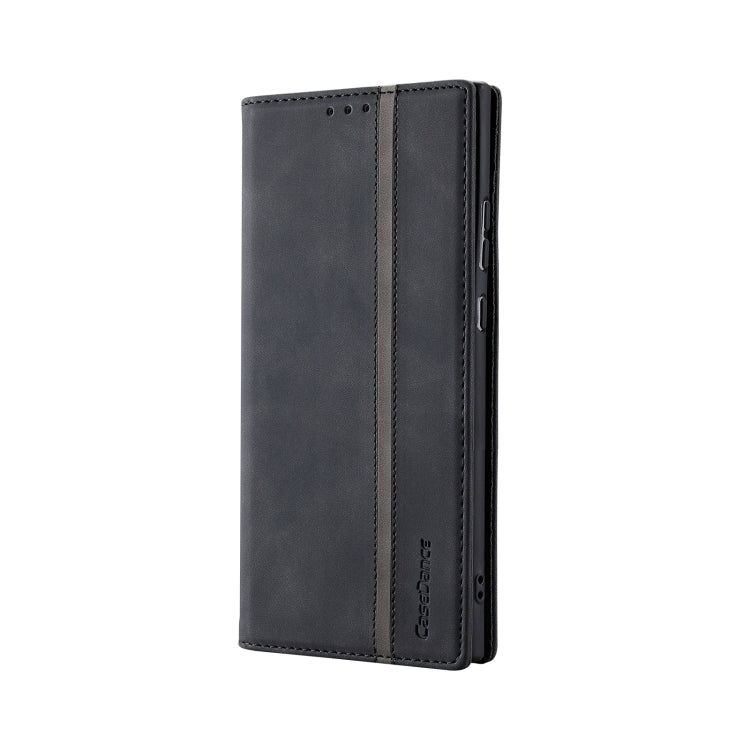 For Samsung Galaxy S22 Ultra 5G Splicing Skin Feel Magnetic Leather Phone Case