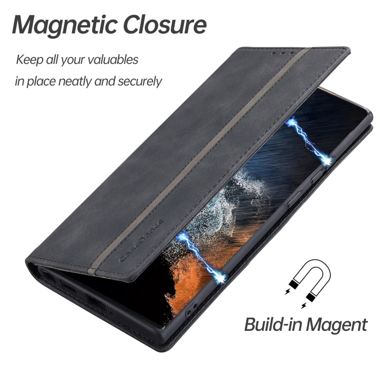 For Samsung Galaxy S22 Ultra 5G Splicing Skin Feel Magnetic Leather Phone Case