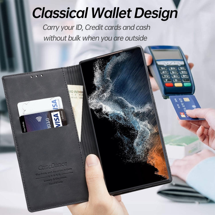 For Samsung Galaxy S22 Ultra 5G Splicing Skin Feel Magnetic Leather Phone Case