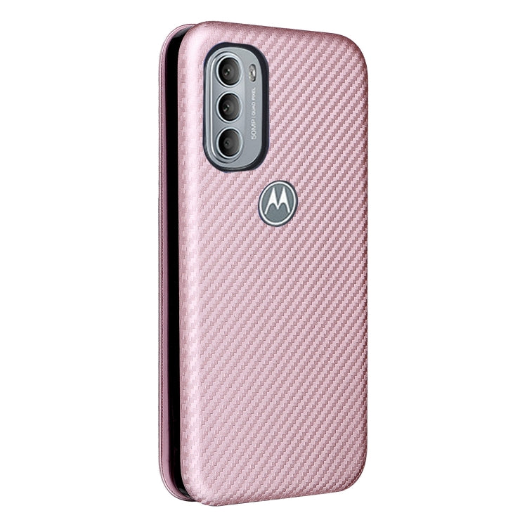 For Motorola Moto G31 / G41 Carbon Fiber Texture Flip Leather Phone Case