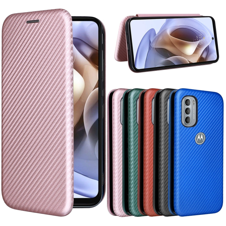 For Motorola Moto G31 / G41 Carbon Fiber Texture Flip Leather Phone Case