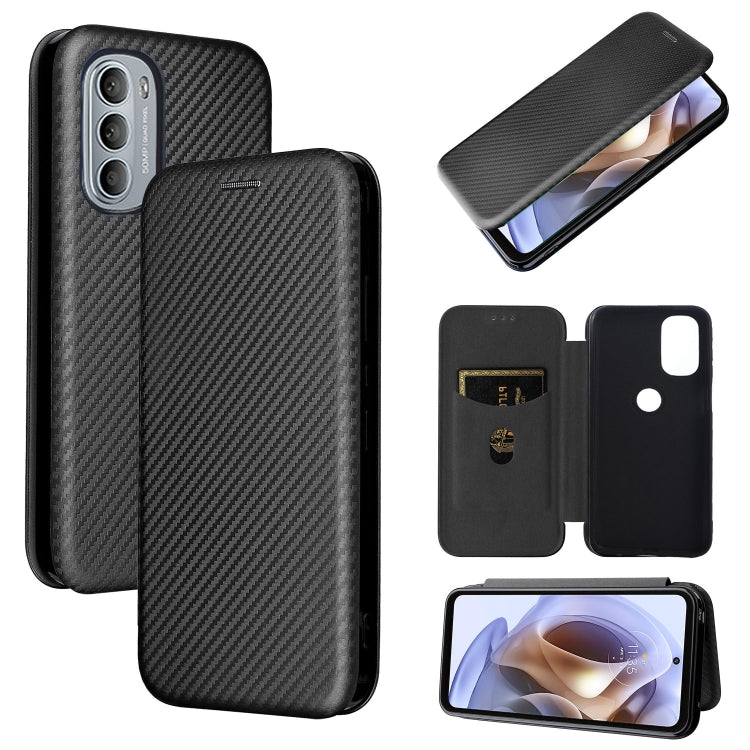 For Motorola Moto G31 / G41 Carbon Fiber Texture Flip Leather Phone Case