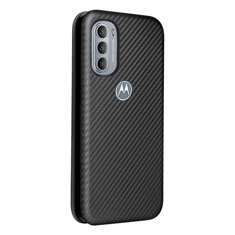 For Motorola Moto G31 / G41 Carbon Fiber Texture Flip Leather Phone Case