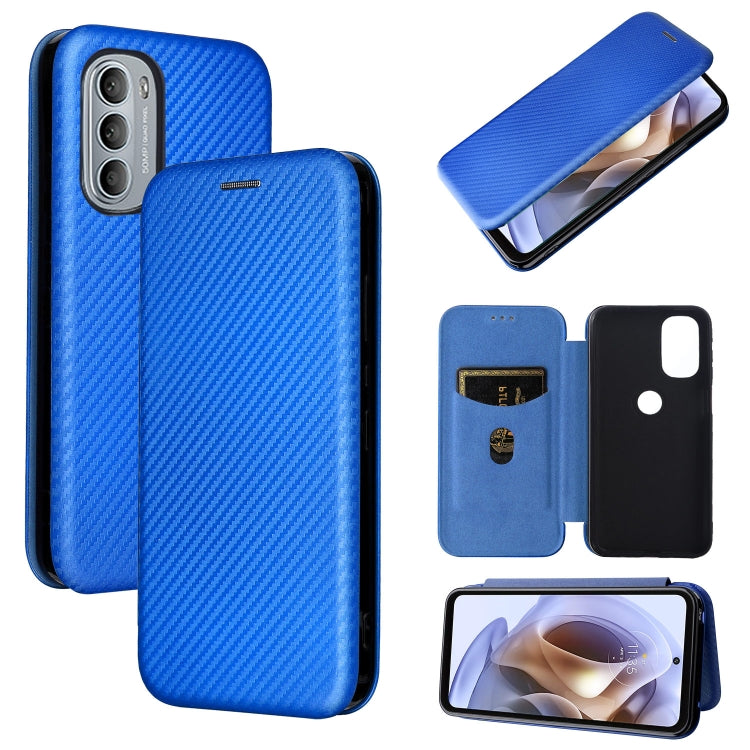 For Motorola Moto G31 / G41 Carbon Fiber Texture Flip Leather Phone Case