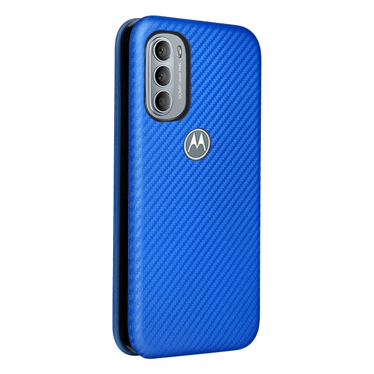 For Motorola Moto G31 / G41 Carbon Fiber Texture Flip Leather Phone Case