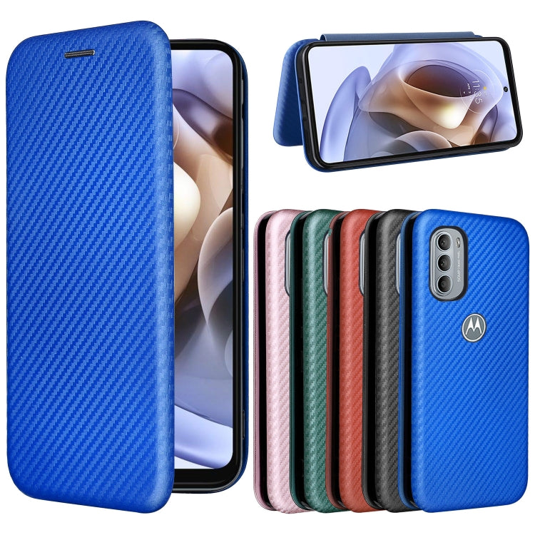 For Motorola Moto G31 / G41 Carbon Fiber Texture Flip Leather Phone Case