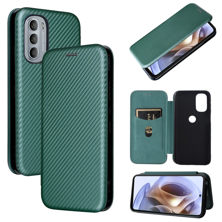For Motorola Moto G31 / G41 Carbon Fiber Texture Flip Leather Phone Case