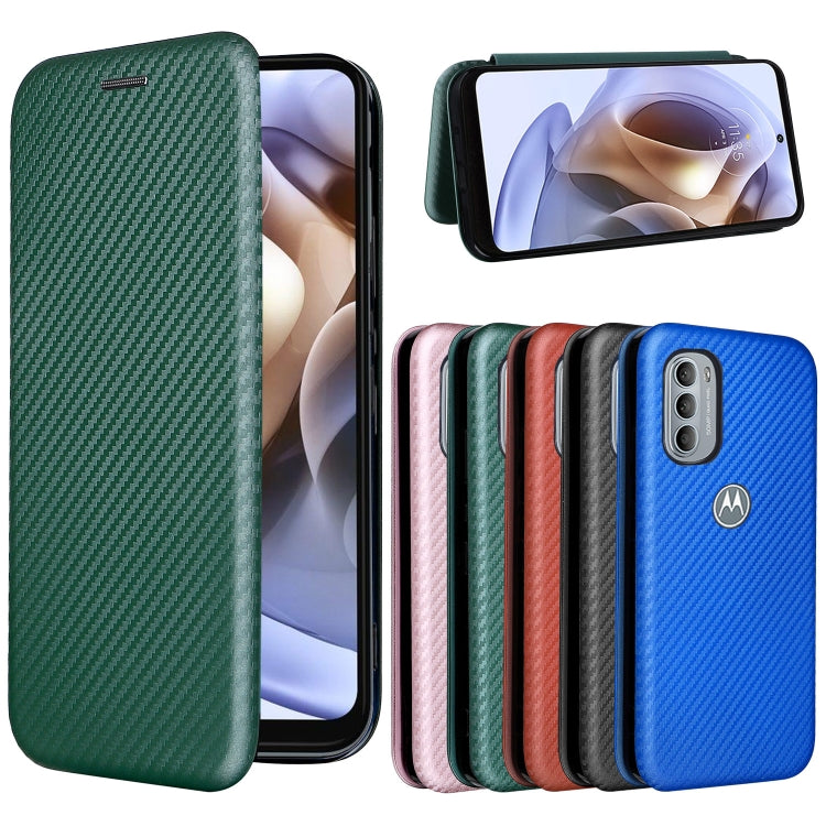 For Motorola Moto G31 / G41 Carbon Fiber Texture Flip Leather Phone Case