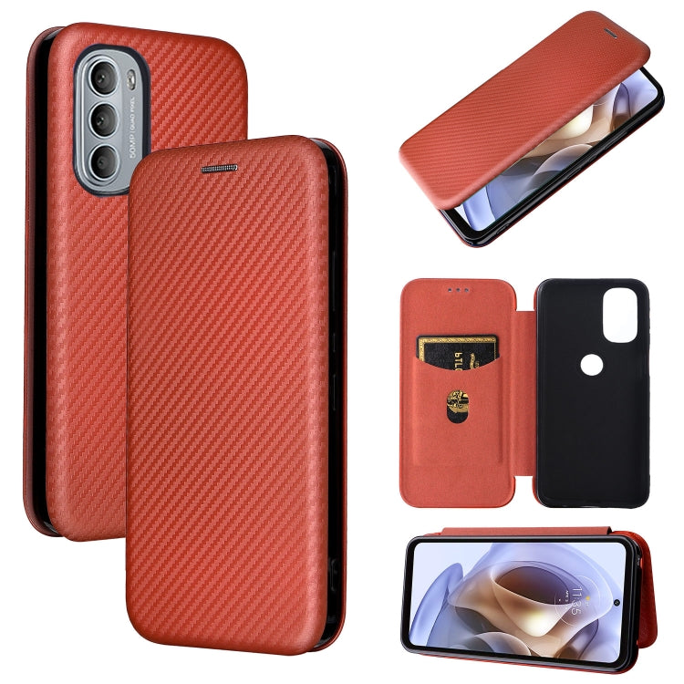 For Motorola Moto G31 / G41 Carbon Fiber Texture Flip Leather Phone Case