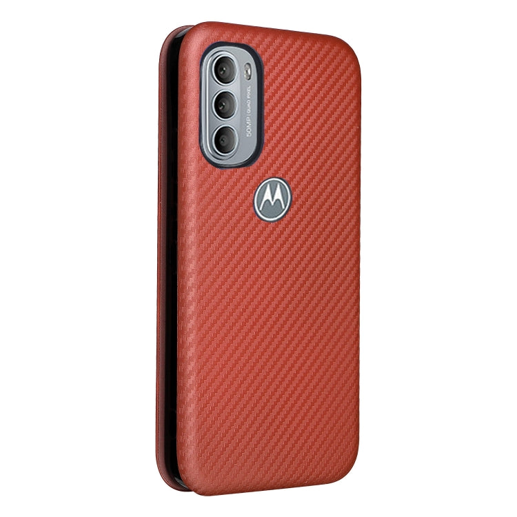 For Motorola Moto G31 / G41 Carbon Fiber Texture Flip Leather Phone Case