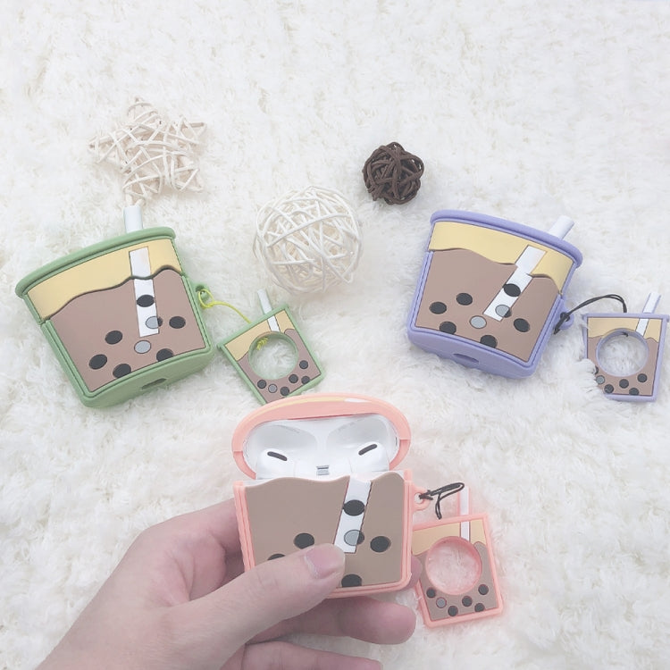 For AirPods Pro Pearl Milk Tea Silicone Wireless Earphone Protective Case