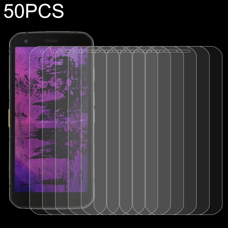 50 PCS 0.26mm 9H 2.5D Tempered Glass Film For CAT S62 Pro