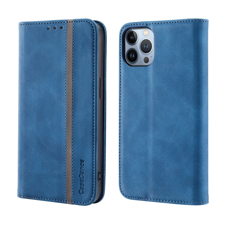 For iPhone 13 Pro Splicing Skin Feel Magnetic Leather Phone Case