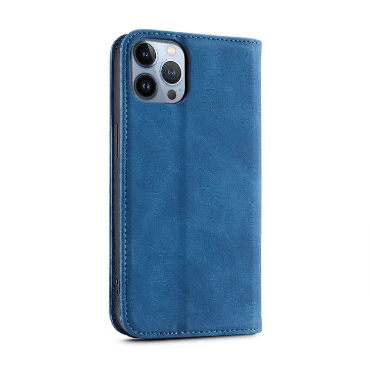 For iPhone 13 Pro Splicing Skin Feel Magnetic Leather Phone Case