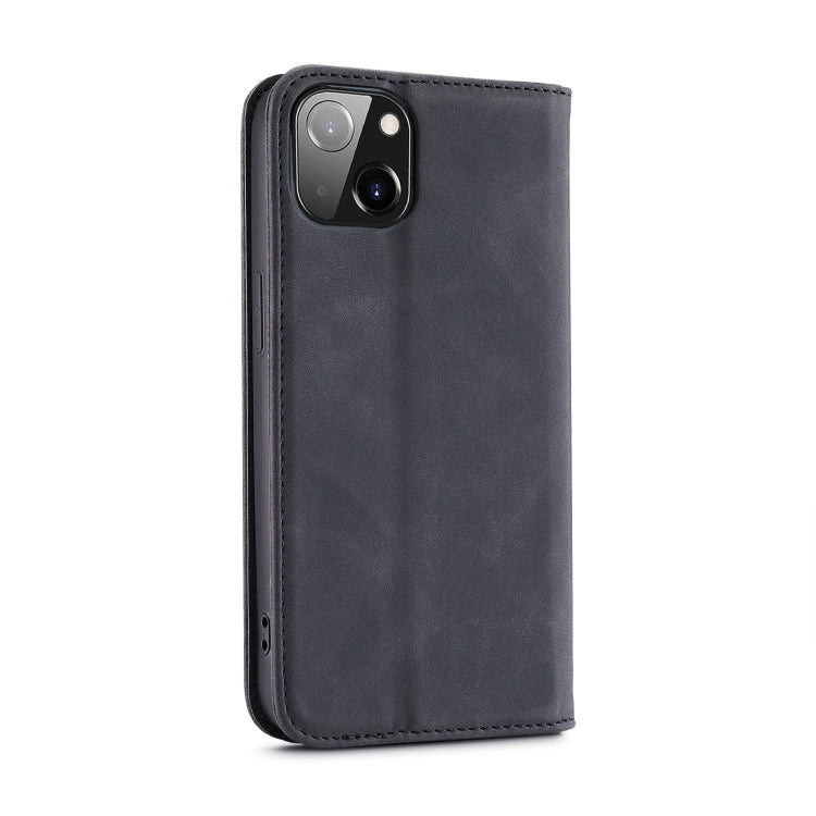 For iPhone 13 Splicing Skin Feel Magnetic Leather Phone Case