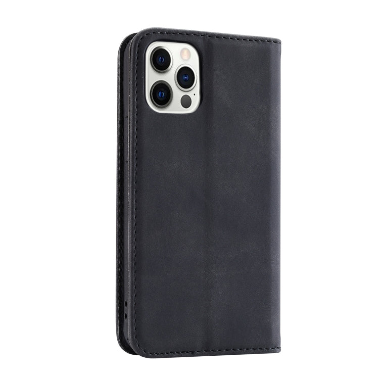 For iPhone 12 / 12 Pro Splicing Skin Feel Magnetic Leather Phone Case