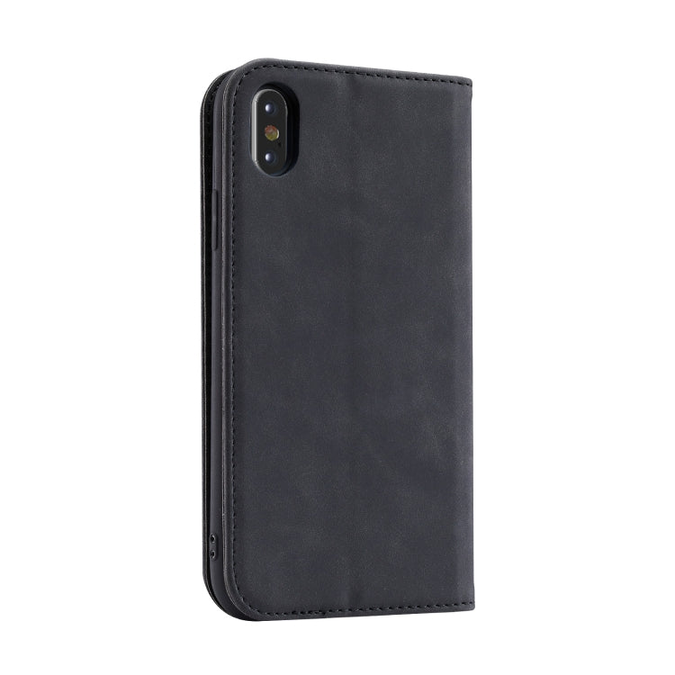 For iPhone XS Max Splicing Skin Feel Magnetic Leather Phone Case
