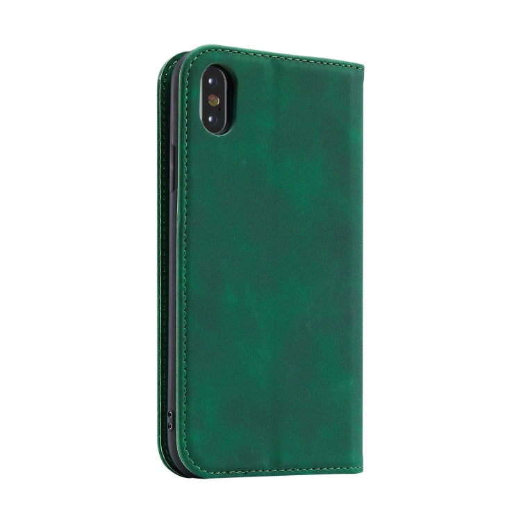 For iPhone XS Max Splicing Skin Feel Magnetic Leather Phone Case