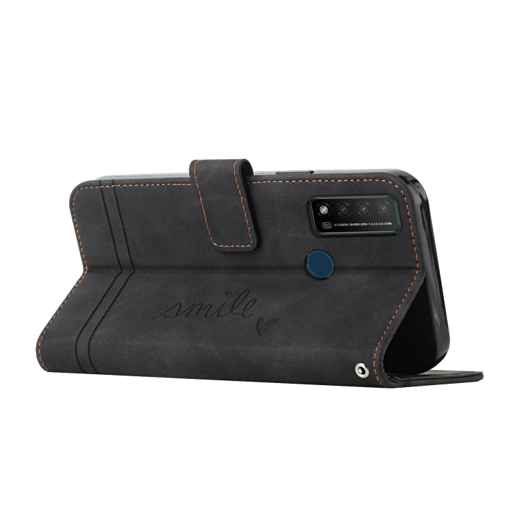 For TCL 20 R 5G Retro Skin Feel Horizontal Flip Soft TPU + PU Leather Phone Case