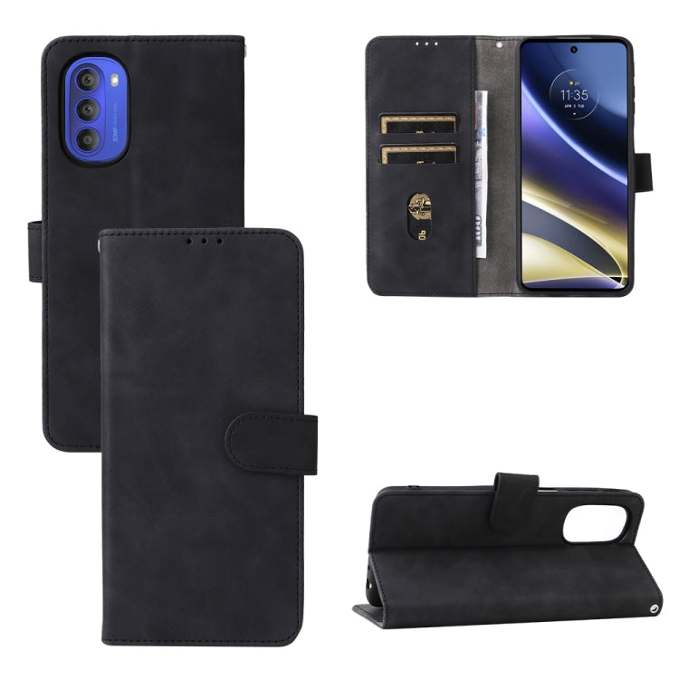 For Motorola Moto G51 5G Skin Feel Magnetic Flip Leather Phone Case