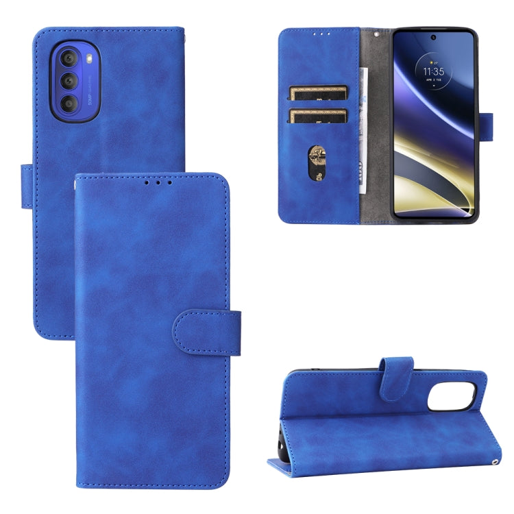 For Motorola Moto G51 5G Skin Feel Magnetic Flip Leather Phone Case
