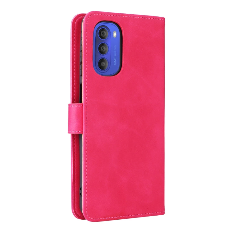 For Motorola Moto G51 5G Skin Feel Magnetic Flip Leather Phone Case