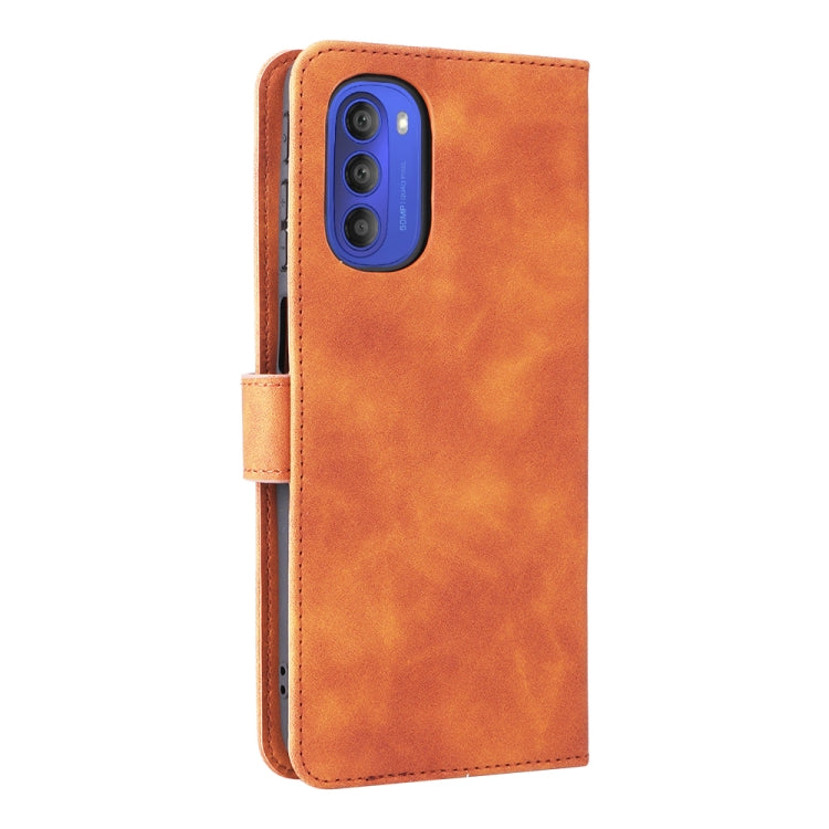 For Motorola Moto G51 5G Skin Feel Magnetic Flip Leather Phone Case
