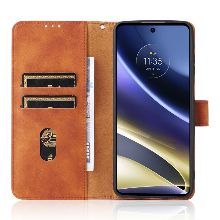 For Motorola Moto G51 5G Skin Feel Magnetic Flip Leather Phone Case