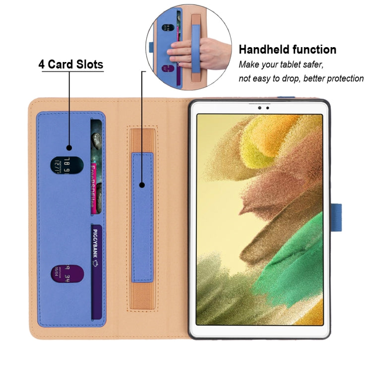 For Samsung Galaxy Tab A7 Lite 8.7 SM-T220 / SM-T225 / SM-T227 Retro Texture PU Leather Tablet Case with 2 Card Slots & Hand Strap