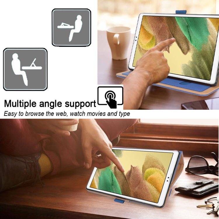 For Samsung Galaxy Tab A7 Lite 8.7 SM-T220 / SM-T225 / SM-T227 Retro Texture PU Leather Tablet Case with 2 Card Slots & Hand Strap