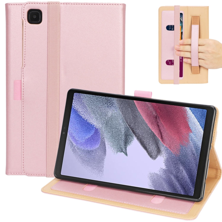 For Samsung Galaxy Tab A7 Lite 8.7 SM-T220 / SM-T225 / SM-T227 Retro Texture PU Leather Tablet Case with 2 Card Slots & Hand Strap