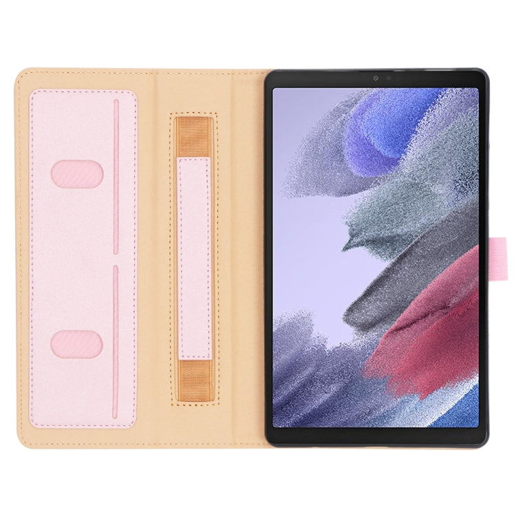 For Samsung Galaxy Tab A7 Lite 8.7 SM-T220 / SM-T225 / SM-T227 Retro Texture PU Leather Tablet Case with 2 Card Slots & Hand Strap