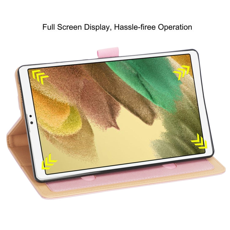 For Samsung Galaxy Tab A7 Lite 8.7 SM-T220 / SM-T225 / SM-T227 Retro Texture PU Leather Tablet Case with 2 Card Slots & Hand Strap