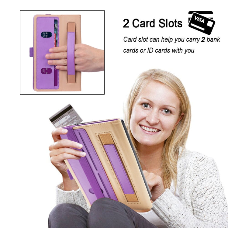 For Samsung Galaxy Tab A7 Lite 8.7 SM-T220 / SM-T225 / SM-T227 Retro Texture PU Leather Tablet Case with 2 Card Slots & Hand Strap