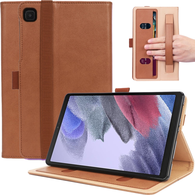 For Samsung Galaxy Tab A7 Lite 8.7 SM-T220 / SM-T225 / SM-T227 Retro Texture PU Leather Tablet Case with 2 Card Slots & Hand Strap