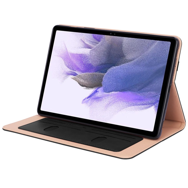 For Samsung Galaxy Tab S7 FE T730 / T736 & S7+ T970 / T976 Retro Texture PU + TPU Leather Tablet Case with Card Slots & Hand Strap