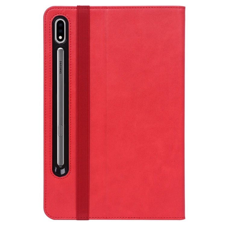 For Samsung Galaxy Tab S7 FE T730 / T736 & S7+ T970 / T976 Retro Texture PU + TPU Leather Tablet Case with Card Slots & Hand Strap