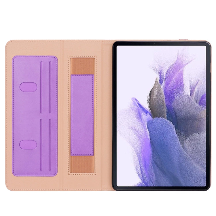 For Samsung Galaxy Tab S7 FE T730 / T736 & S7+ T970 / T976 Retro Texture PU + TPU Leather Tablet Case with Card Slots & Hand Strap