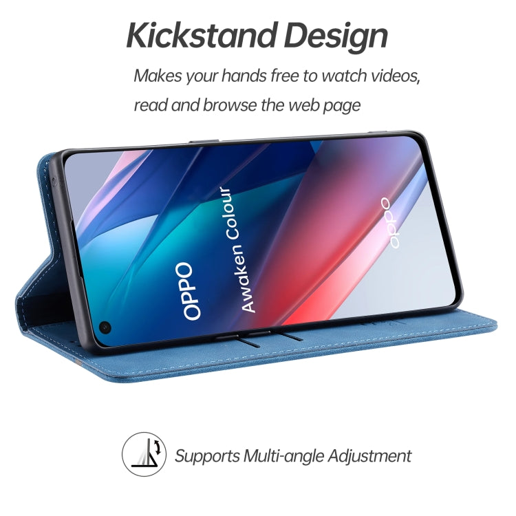 For OPPO A52 / A72 / A92 Splicing Skin Feel Magnetic Leather Phone Case