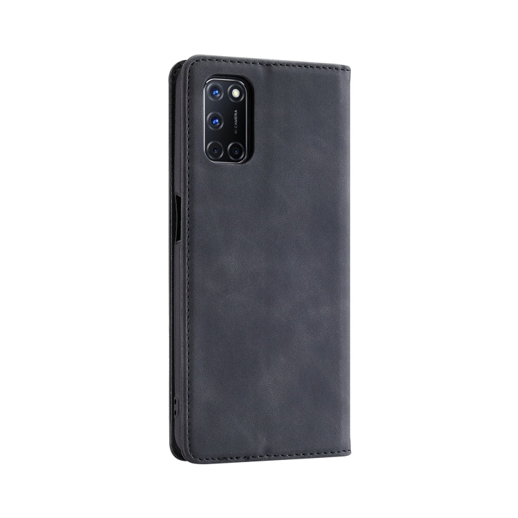 For OPPO A52 / A72 / A92 Splicing Skin Feel Magnetic Leather Phone Case