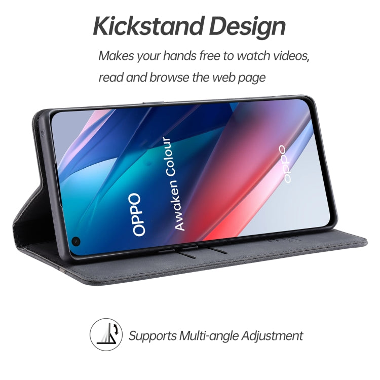 For OPPO A52 / A72 / A92 Splicing Skin Feel Magnetic Leather Phone Case