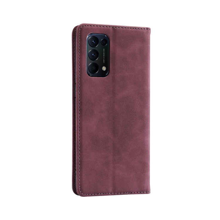 For OPPO Find X3 Lite Splicing Skin Feel Magnetic Leather Phone Case