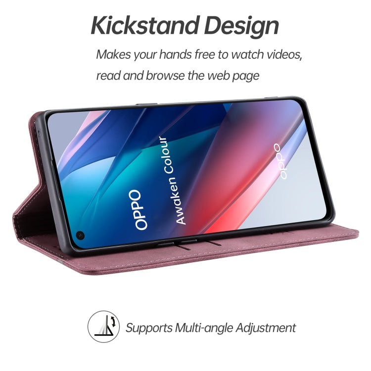 For OPPO Find X3 Lite Splicing Skin Feel Magnetic Leather Phone Case