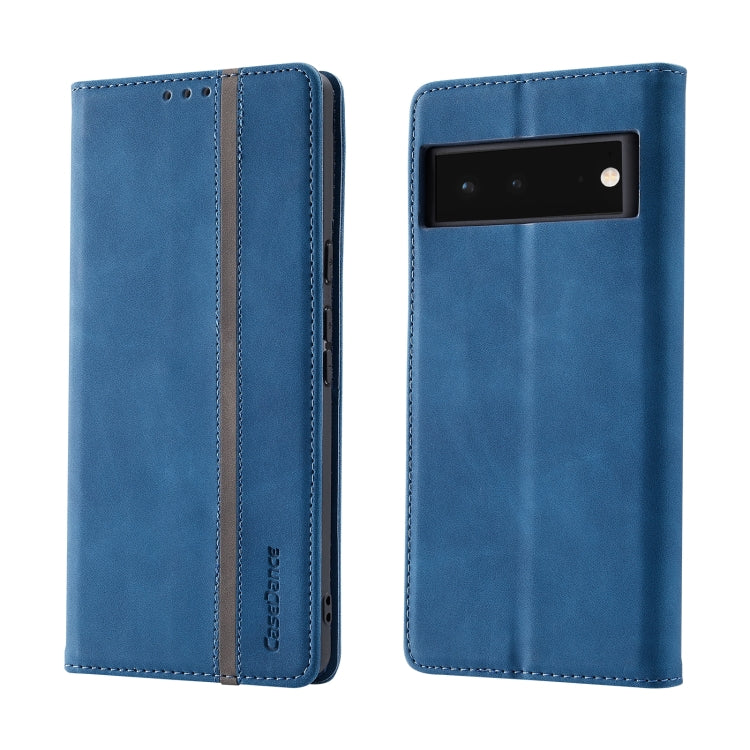 For Google Pixel 6 Splicing Skin Feel Magnetic Leather Phone Case