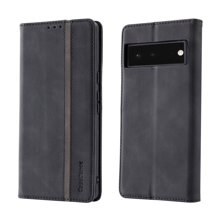 For Google Pixel 6 Splicing Skin Feel Magnetic Leather Phone Case