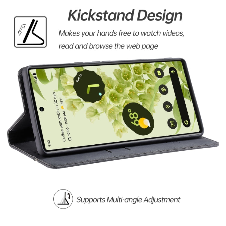 For Google Pixel 6 Splicing Skin Feel Magnetic Leather Phone Case