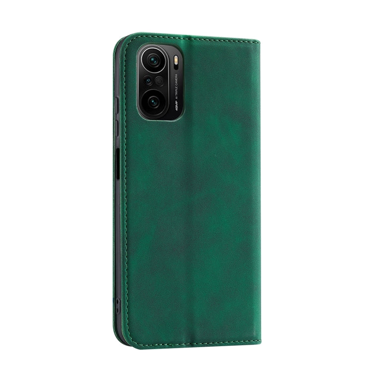 For Xiaomi Redmi K40 Pro Splicing Skin Feel Magnetic Leather Phone Case