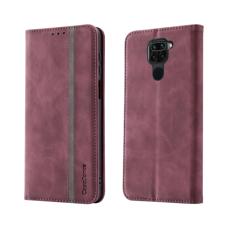 For Xiaomi Redmi Note 9 Splicing Skin Feel Magnetic Leather Phone Case