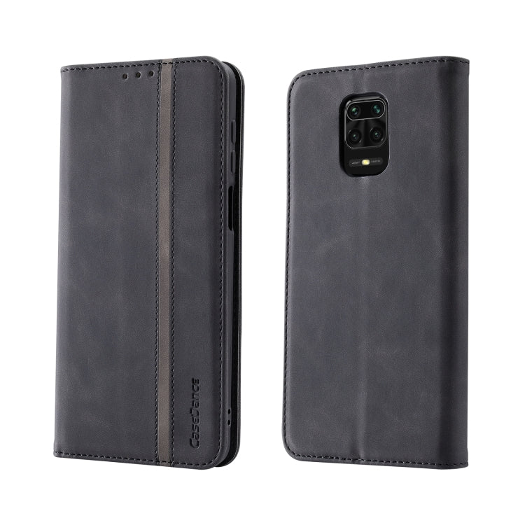 For Xiaomi Redmi Note 9 Pro Splicing Skin Feel Magnetic Leather Phone Case